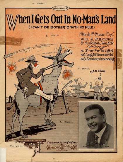 Sheet Music - When I gets out in no man's land; I can't be bother'd with no mule