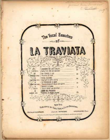 Sheet Music - Those pleasant days are gone; Di provenza il mar; Traviata