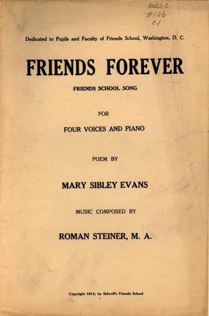 Sheet Music - Friends forever; Friends school song