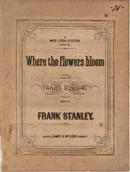 Sheet Music - Where the flowers bloom