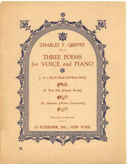 Sheet Music - In a myrtle shade; Poems; Op. 9, no. 1