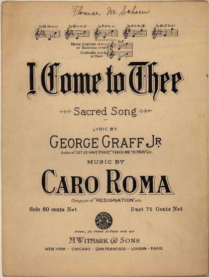 Sheet Music - I come to Thee