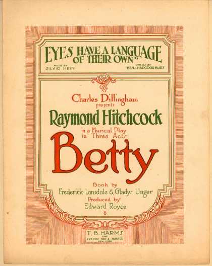 Sheet Music - Eyes have a language of their own; Betty