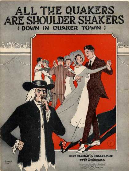 Sheet Music - All the Quakers are shoulder shakers (Down in Quaker town)