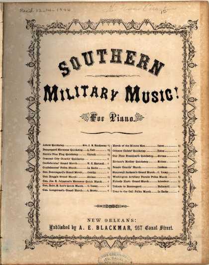 Sheet Music - Gen. Jos. E. Johnston's Manassas quick march