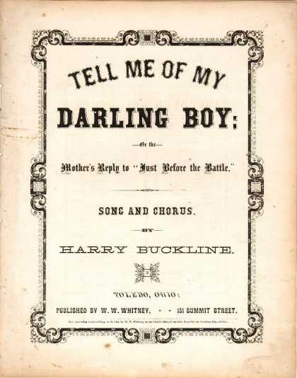 Sheet Music - Tell me of my darling boy; Mother's reply to Just before the battle
