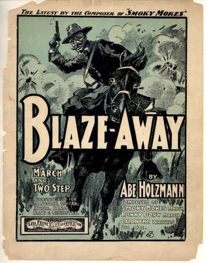 Sheet Music - Blaze away march and two-step