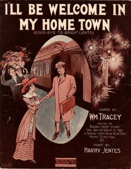 Sheet Music - I'll be welcome in my home town; Good-bye to bright lights