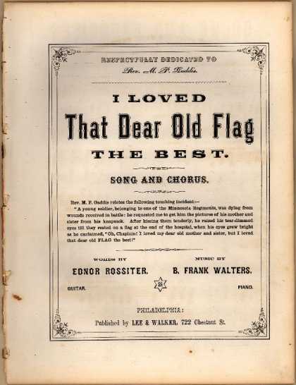 Sheet Music - I loved that dear old flag the best