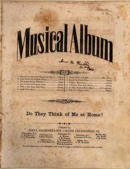 Sheet Music - Do they think of me at home?