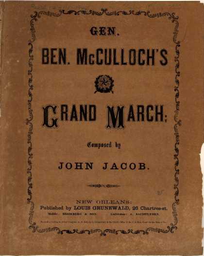 Sheet Music - Gen. Ben. McCulloch's grand march