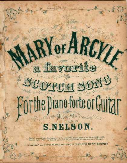 Sheet Music - Mary of Argyle, a favorite Scotch song