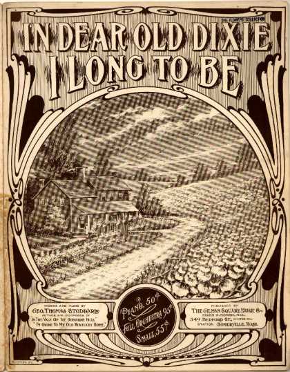 Sheet Music - In dear old Dixie I long to be