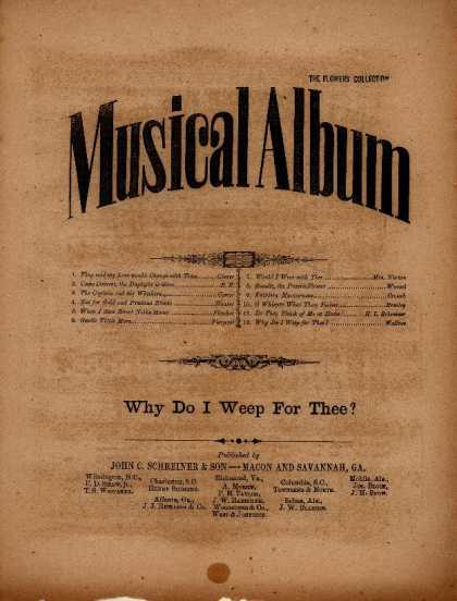 Sheet Music - Why do I weep for thee?