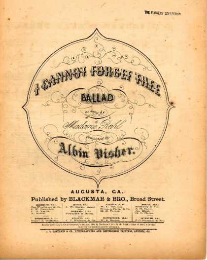 Sheet Music - I cannot forget thee; Ballad