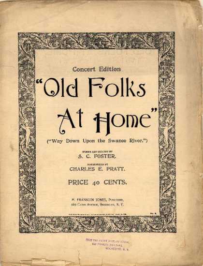 Sheet Music - Old folks at home; Way down upon the Swanee river