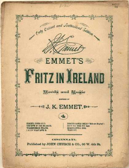 Sheet Music - Emmet's cuckoo song; Cuckoo song; Fritz in Ireland