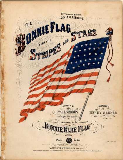 Sheet Music - Bonnie flag with the stripes and stars; Bonnie blue flag