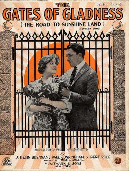 Sheet Music - The gates of gladness; The road to sunshine land