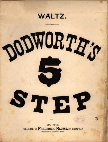 Sheet Music - Dodworth's 5 step; Dodworth's Five step waltz