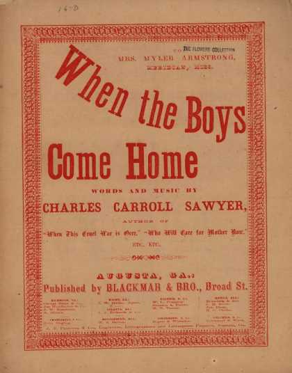 Sheet Music - When the boys come home
