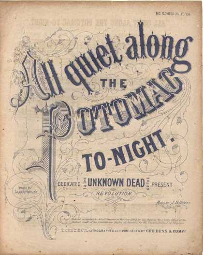 Sheet Music - All quiet along the Potomac to-night