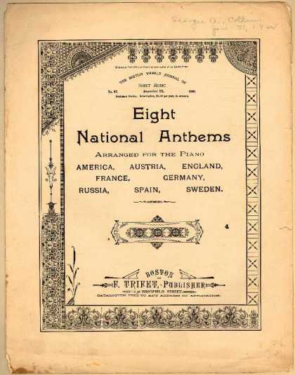Sheet Music - Eight national anthems arranged for the piano