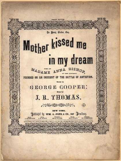 Sheet Music - Mother kissed me in my dream