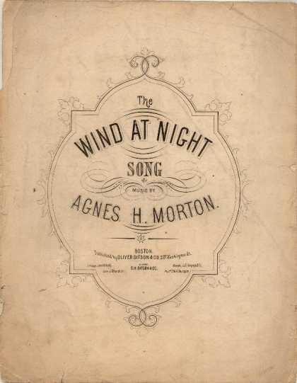 Sheet Music - Wind at night; Words from Temple bar