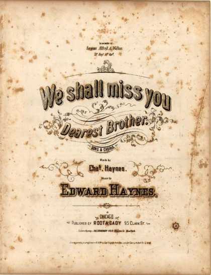 Sheet Music - We shall miss you dearest brother