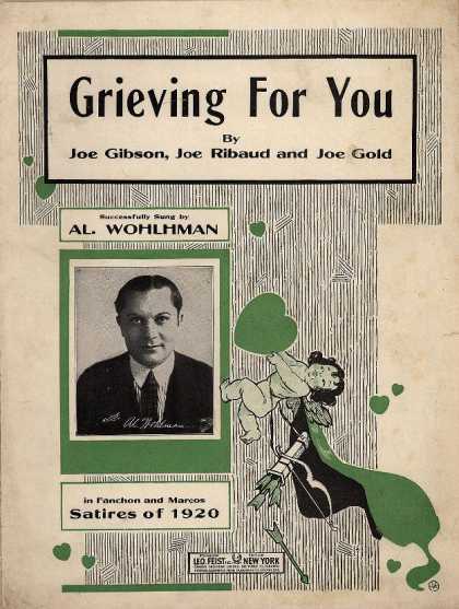 Sheet Music - Grieving for you; Satires of 1920