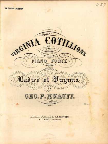 Sheet Music - Grand round; Petersburg; March cotillion; Old point cotillion; Butterfly; Bird o