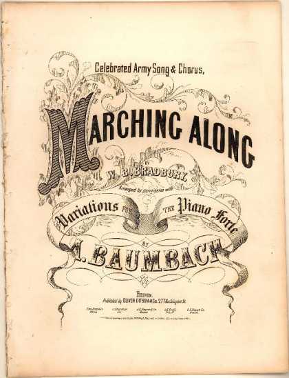 Sheet Music - Marching along; Celebrated army song & chorus