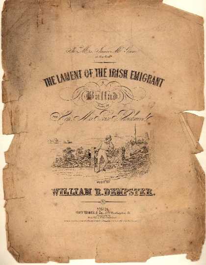 Sheet Music - The lament of the Irish emigrant