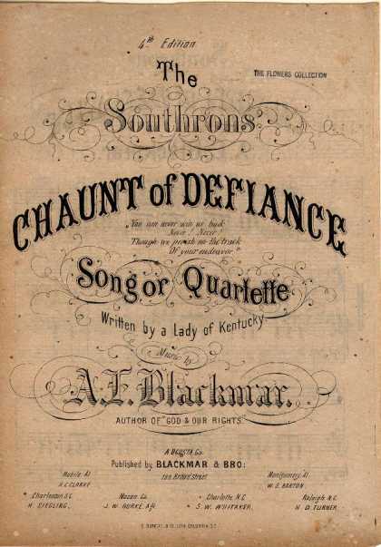 Sheet Music - The Southrons' Chaunt of defiance