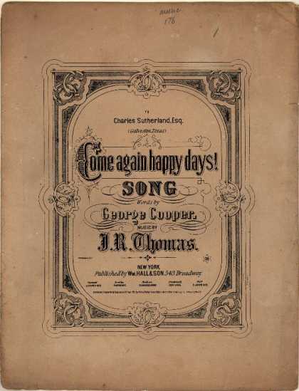 Sheet Music - Come again happy days!