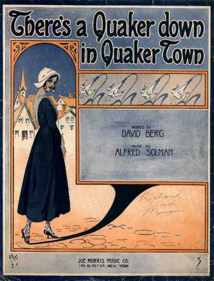 Sheet Music - There's a Quaker down in Quaker town