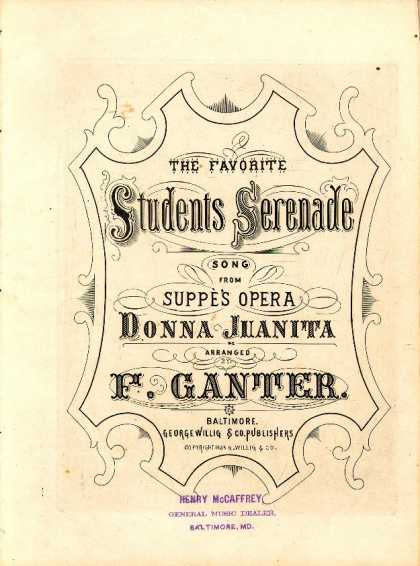 Sheet Music - Favorite students serenade; Donna Juanita