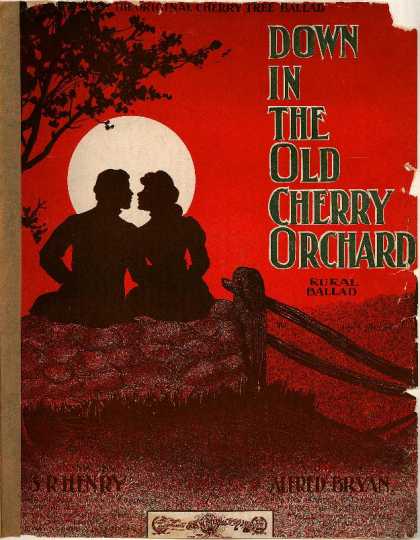 Sheet Music - Down in the old cherry orchard; Rural ballad