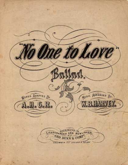 Sheet Music - No one to love: Ballad