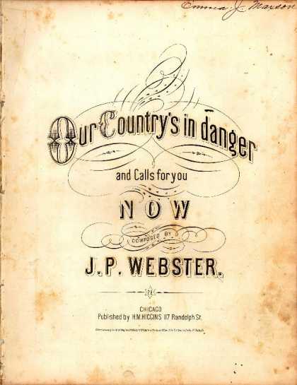 Sheet Music - Our country's in danger and calls for you now