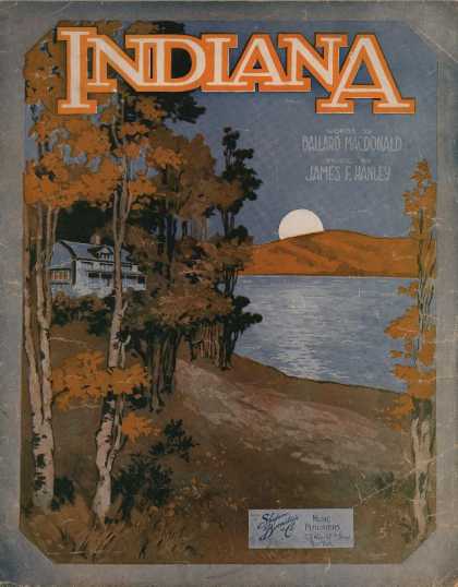 Sheet Music - Indiana; On the banks of the Wabash