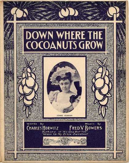 Sheet Music - Down where the cocoanuts grow; Sally in our alley