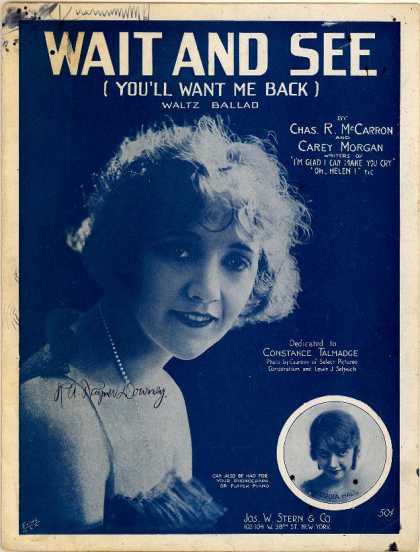 Sheet Music - Wait and see; You'll want me back; Attends voir