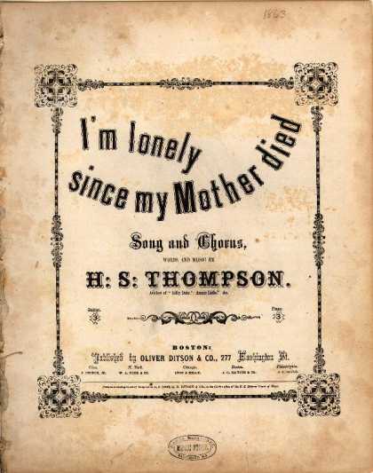 Sheet Music - I'm lonely since my mother died