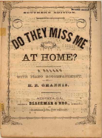 Sheet Music - Do they miss me at home?