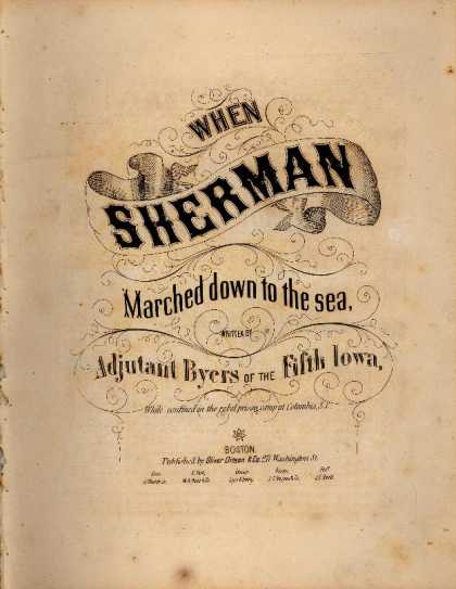 Sheet Music - When Sherman marched down to the sea