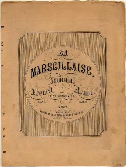 Sheet Music - La Marseillaise; French national hymn; The Southern marseillaise