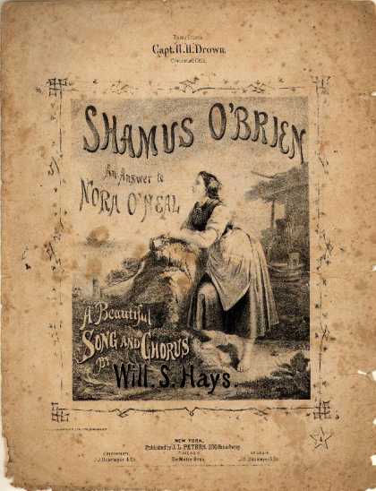 Sheet Music - Shamus O'Brien; Answer to Nora O'Neal