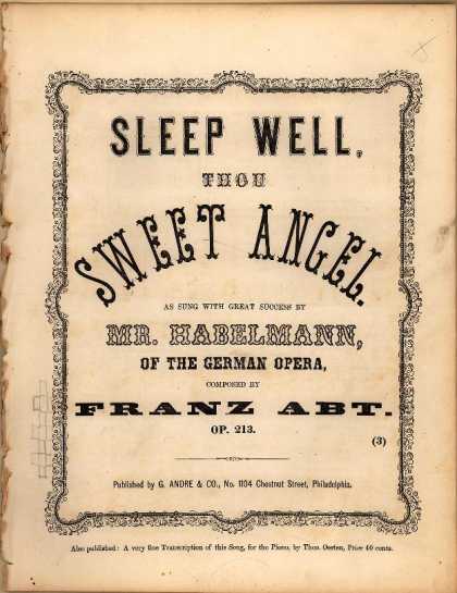 Sheet Music - Sleep well thou sweet angel; op. 213; Schlaf wohl, dususser Engel du